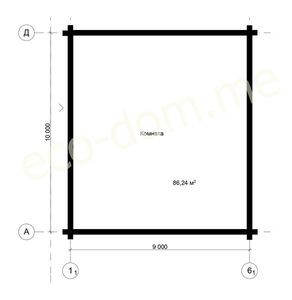 Проект дома из бревна 10х10 № ДиБ-74